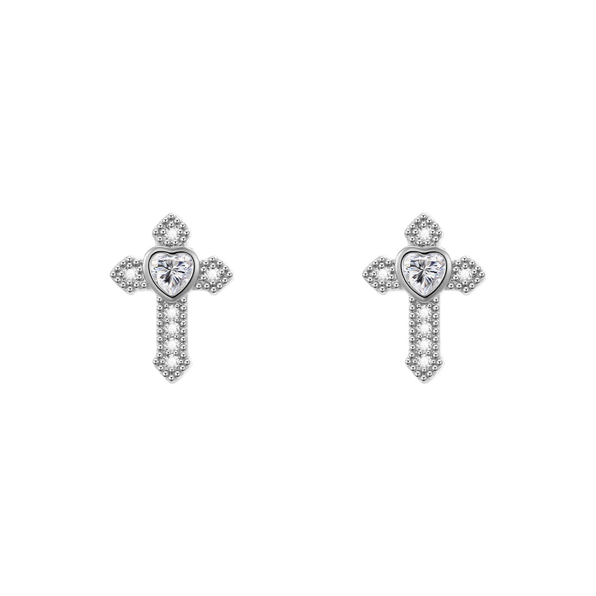 Cross Crocheted Stud Earrings