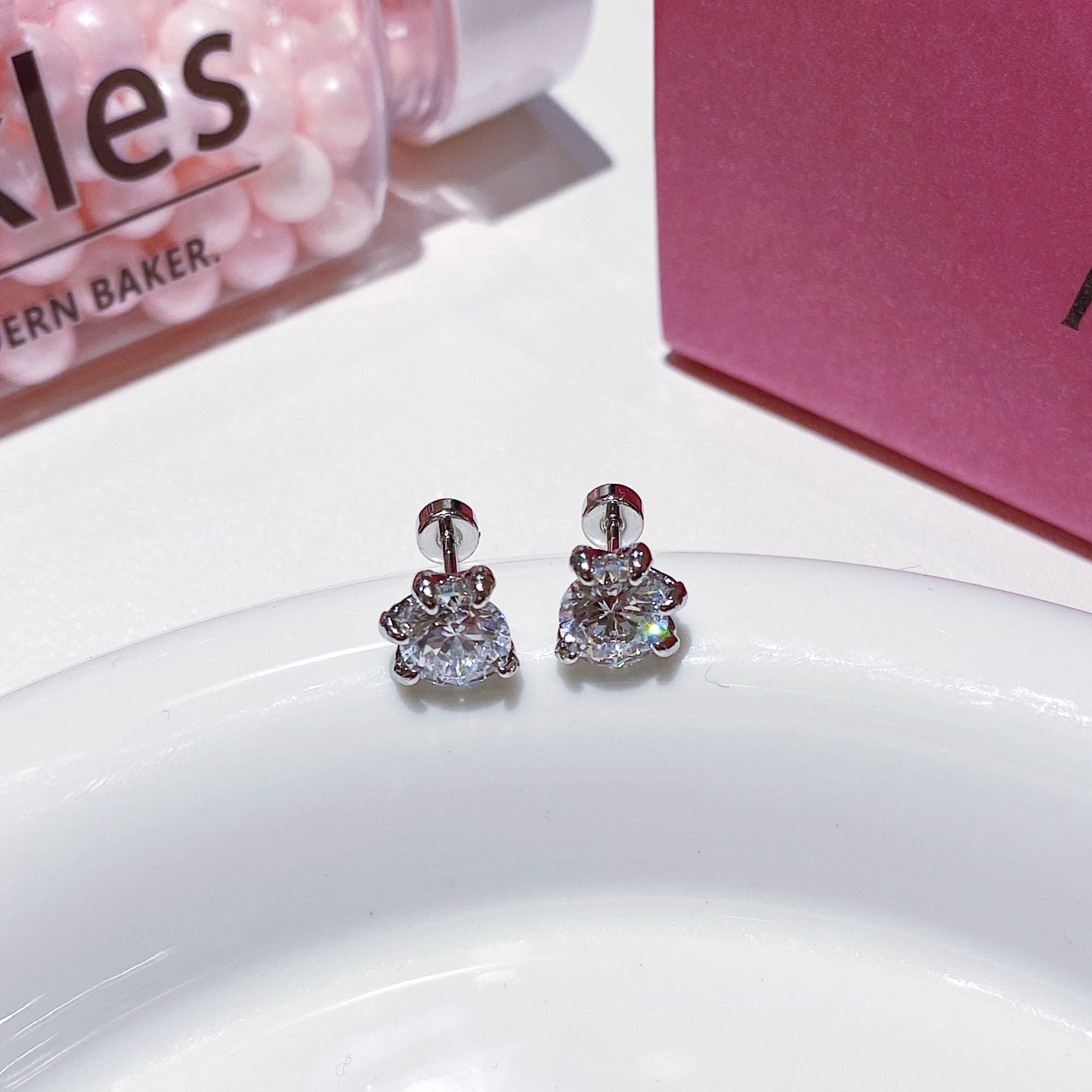 Flashing Zircon Ear Studs