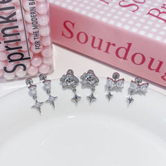 Butterfly Bow Tassel Ear Studs