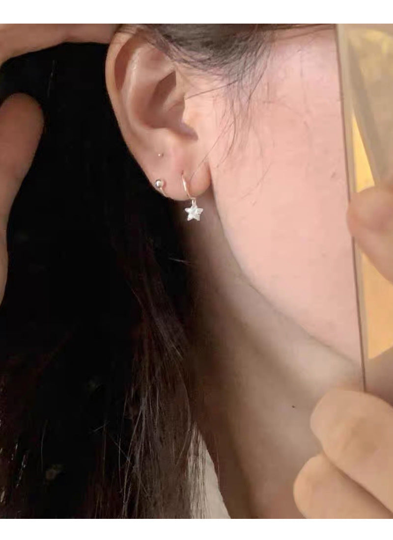 Star Zircon Spiral Stud Earrings