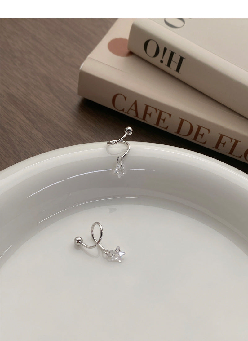 Star Zircon Spiral Stud Earrings