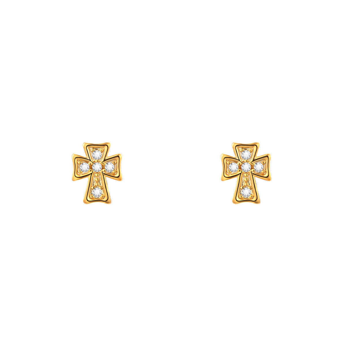 Cross Crocheted Stud Earrings