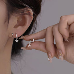 Star Zircon Spiral Stud Earrings