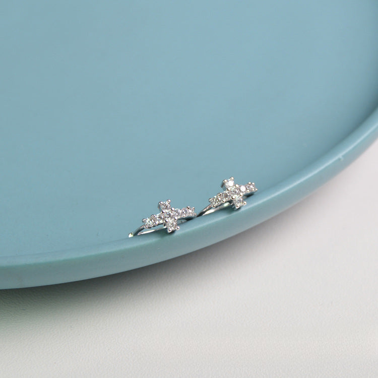 Cross Ear Clip Earrings