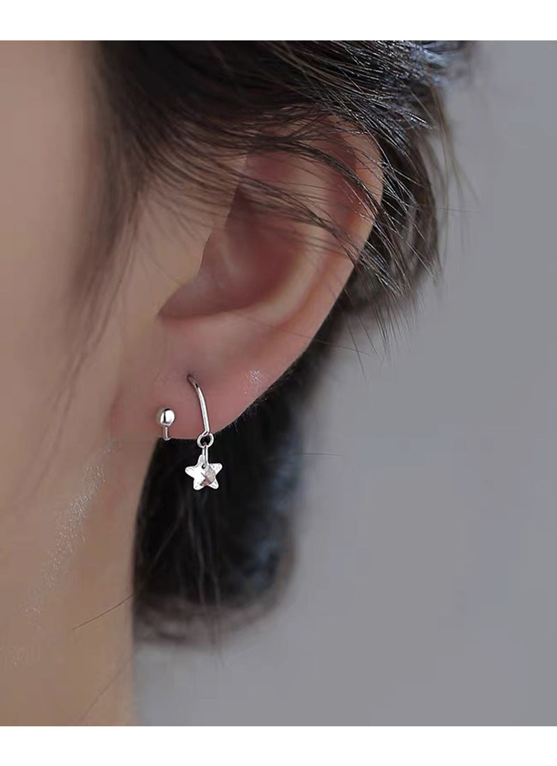 Star Zircon Spiral Stud Earrings