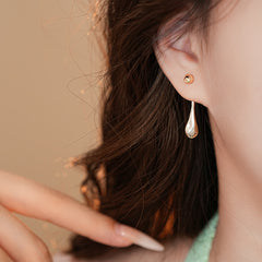 Mirror Water Drop Dual-Wear Stud Earrings