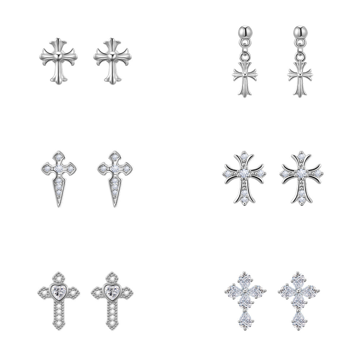 Cross Crocheted Stud Earrings