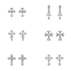 Cross Crocheted Stud Earrings