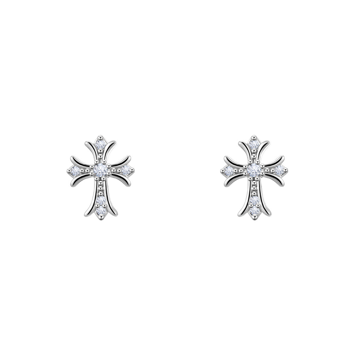 Cross Crocheted Stud Earrings