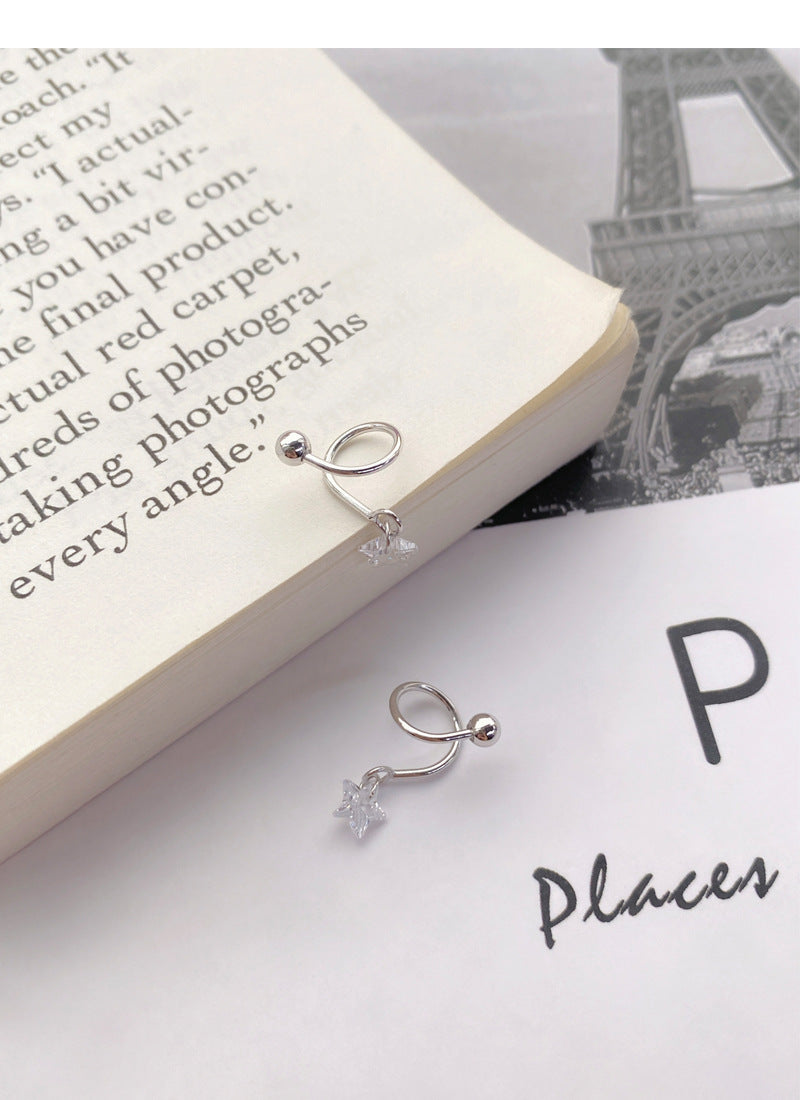 Star Zircon Spiral Stud Earrings