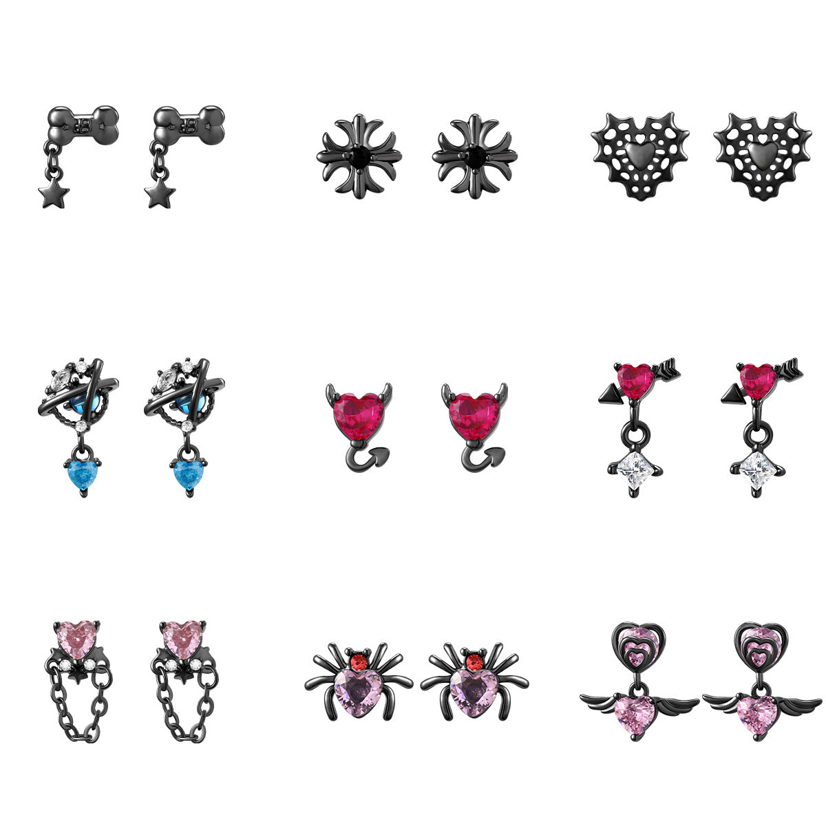 Black Cool Halloween Earrings
