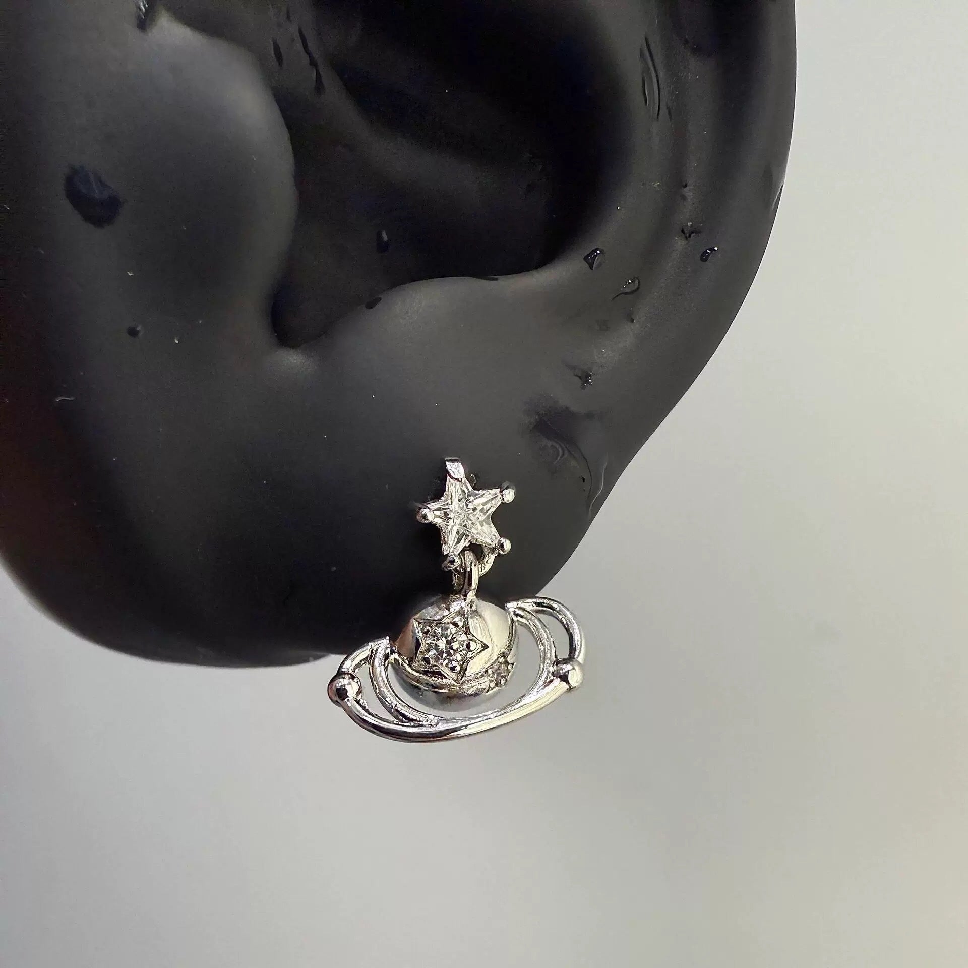 Sugar Cube Planet Titanium Steel Earrings