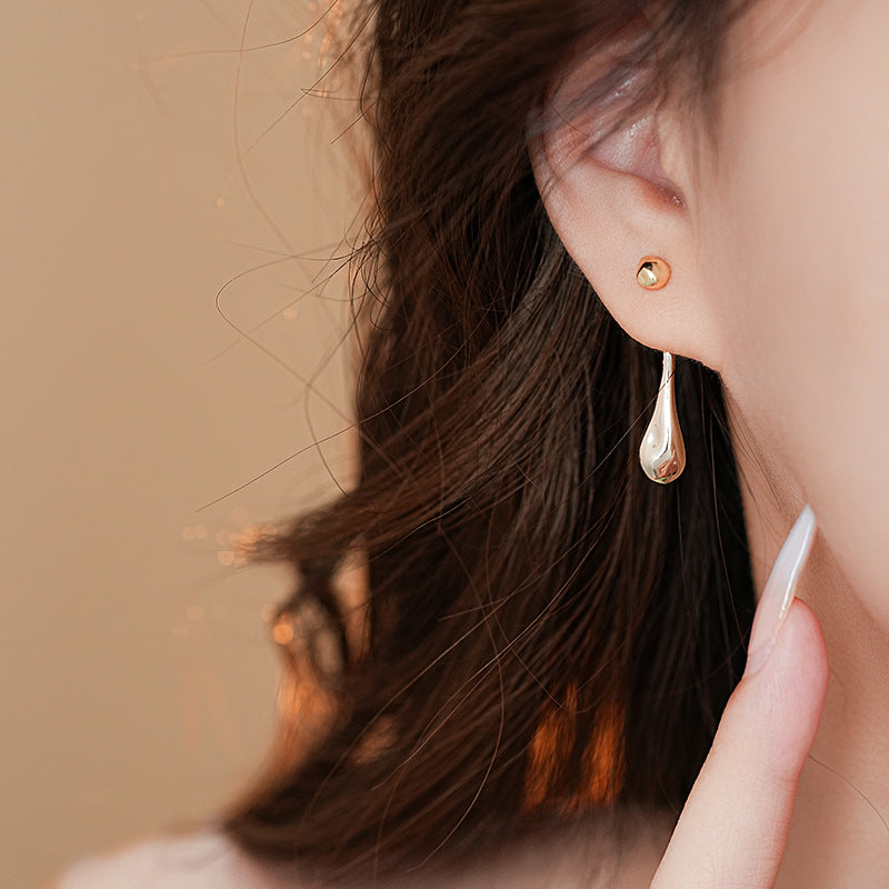 Mirror Water Drop Dual-Wear Stud Earrings