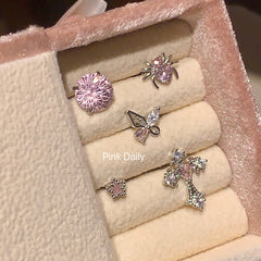 Pink Zircon Cross Ear Bone Stud Titanium Steel Twist Screw Fireworks Cut Ear Ear Bone Pin Butterfly Earrings