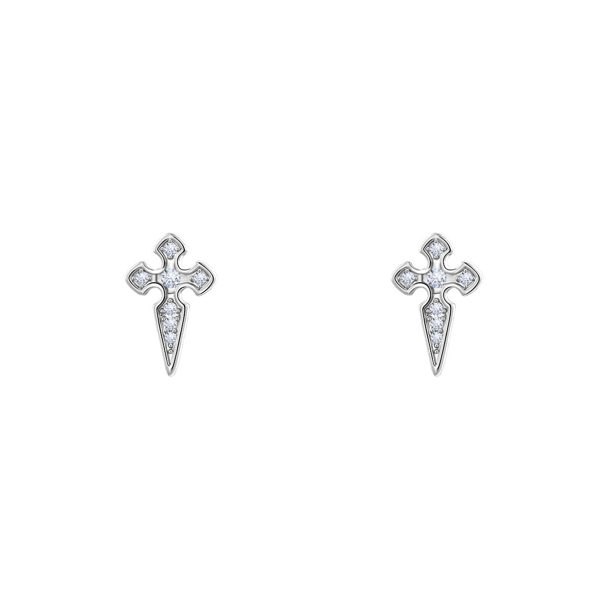 Cross Crocheted Stud Earrings