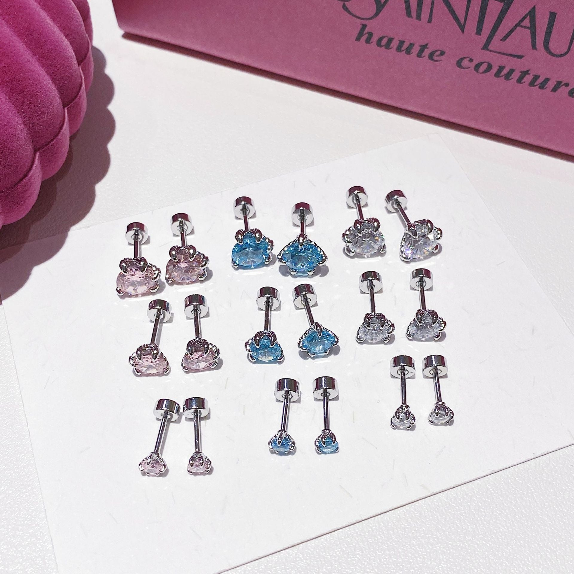 Flashing Zircon Ear Studs