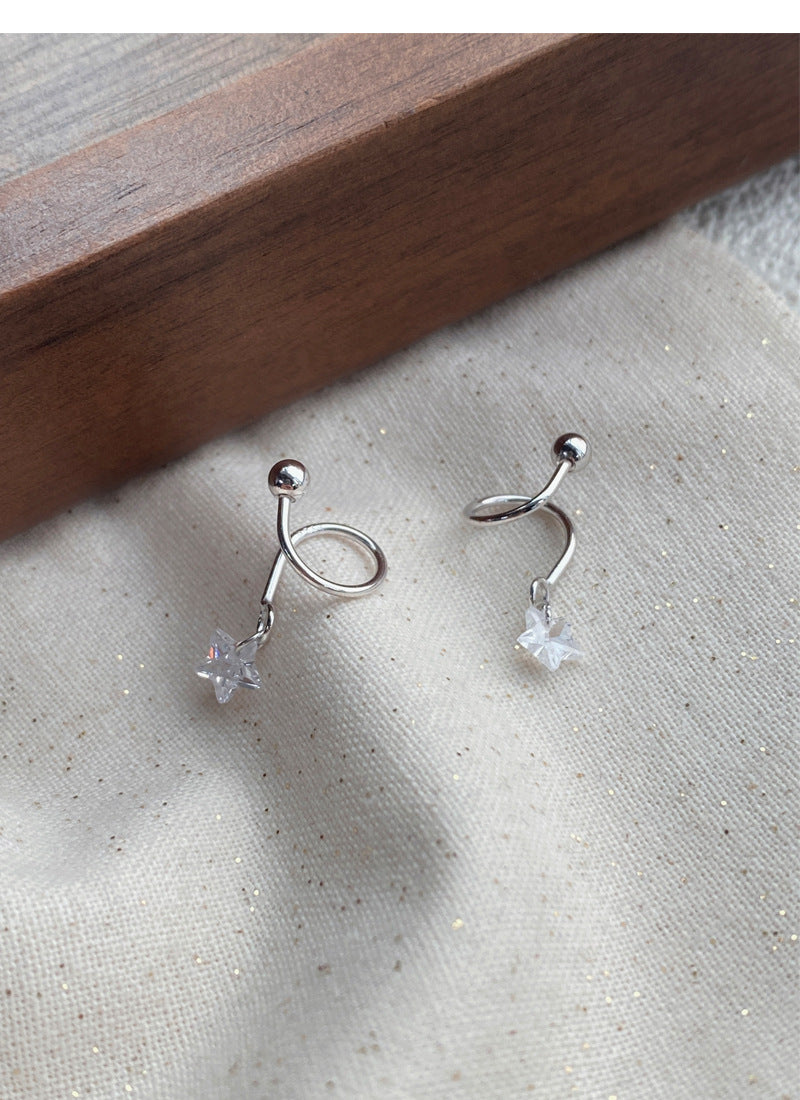 Star Zircon Spiral Stud Earrings