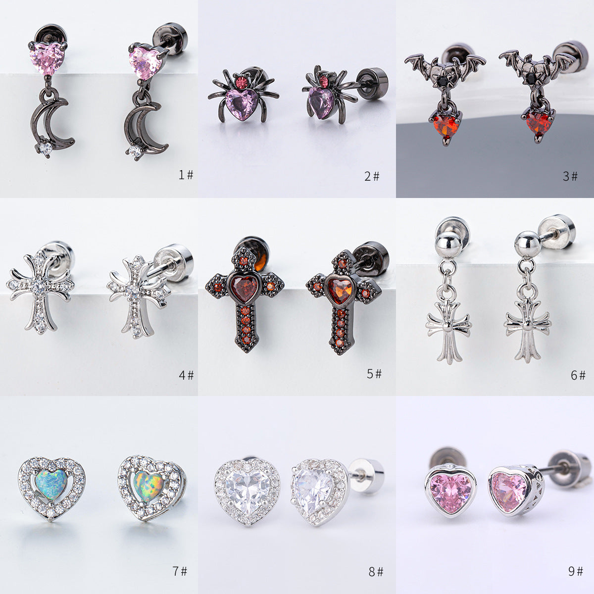 Micro-inlaid Zirconia Ear Bone Stud