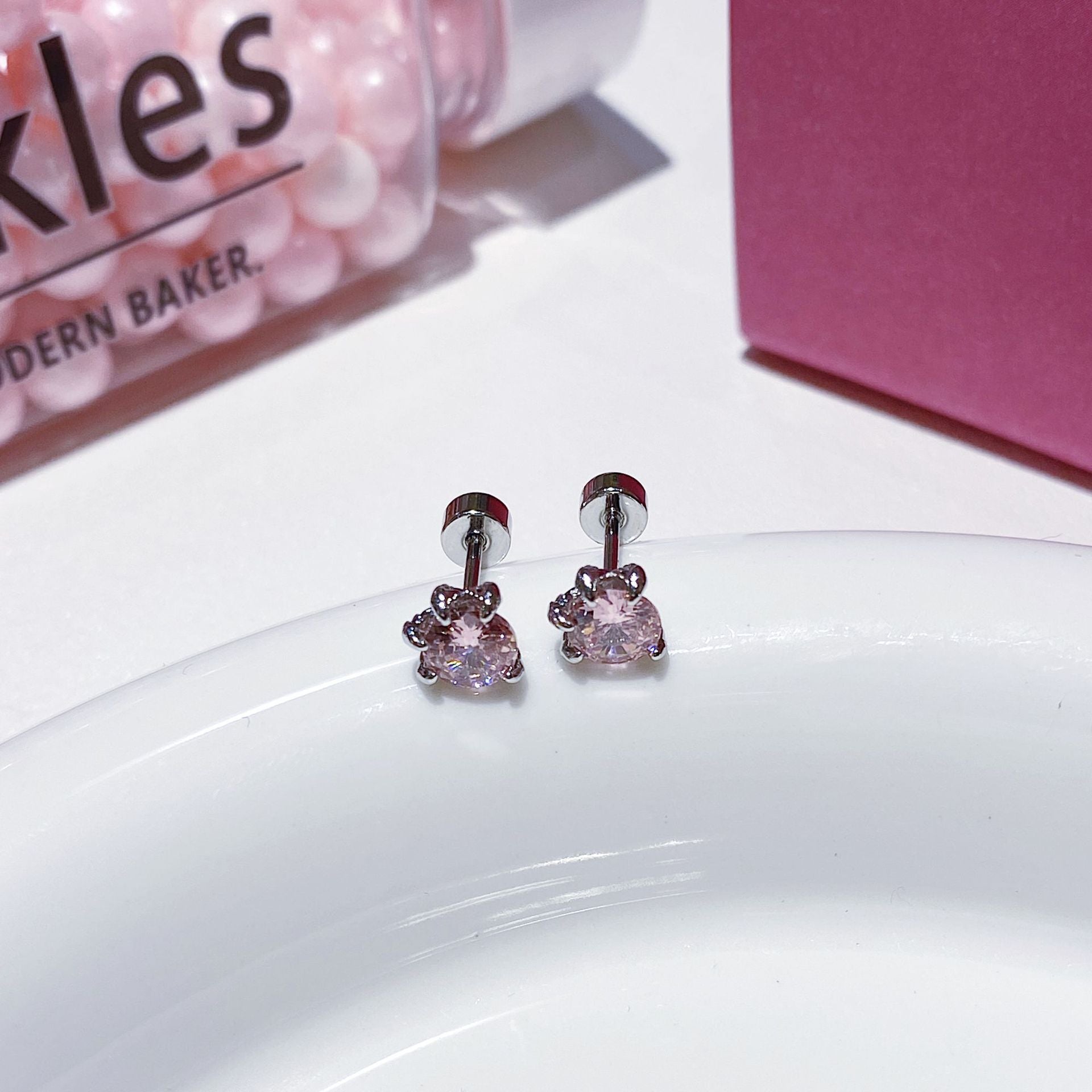 Flashing Zircon Ear Studs