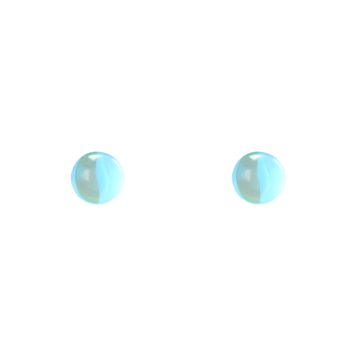 Opal Colorful Blue Round Ball Ear Bone Stud
