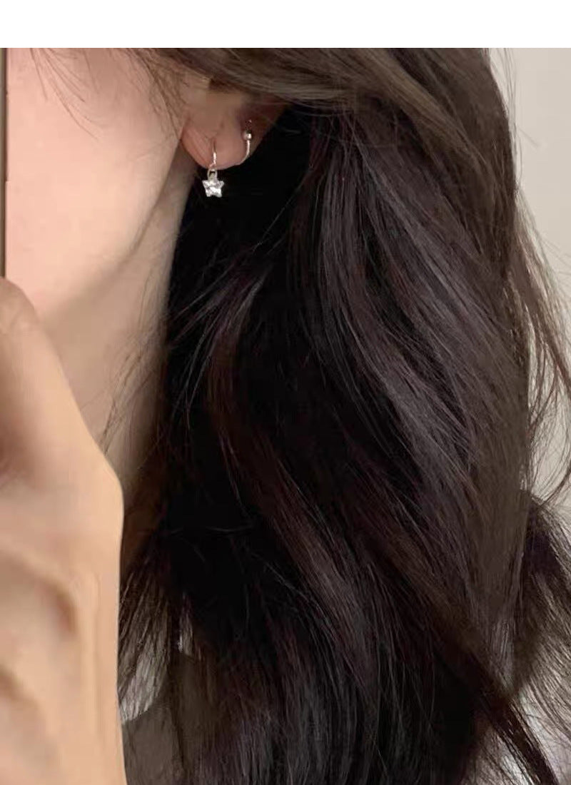 Star Zircon Spiral Stud Earrings