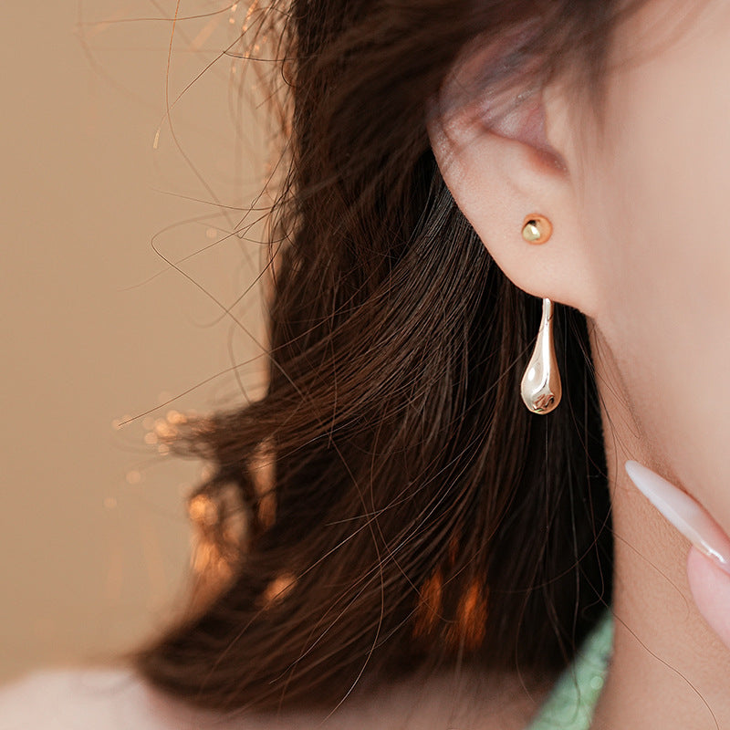Mirror Water Drop Dual-Wear Stud Earrings