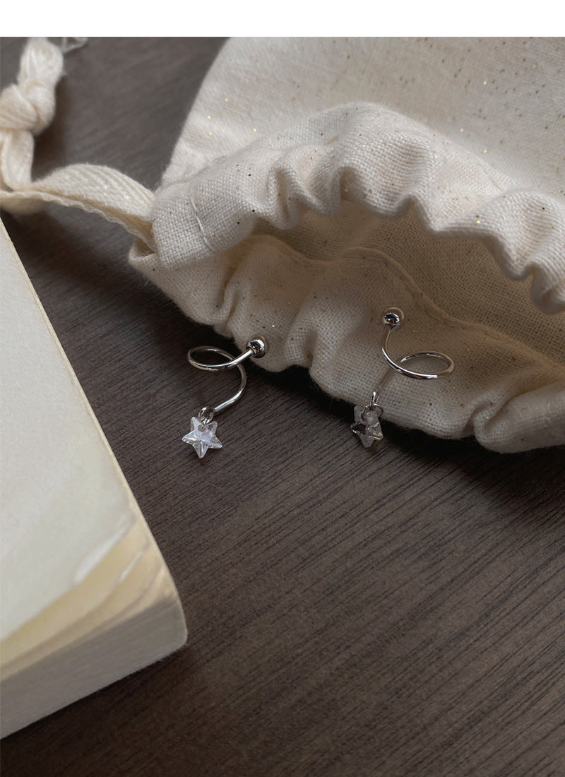 Star Zircon Spiral Stud Earrings
