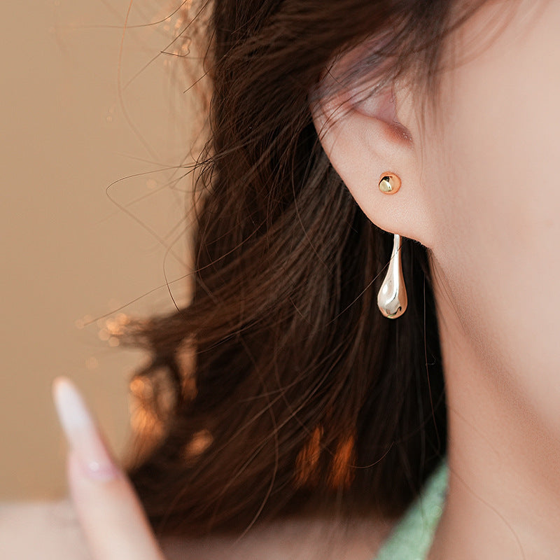 Mirror Water Drop Dual-Wear Stud Earrings