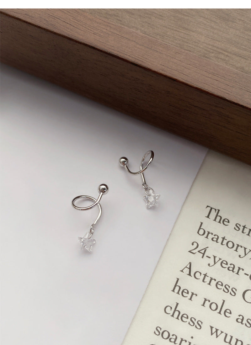 Star Zircon Spiral Stud Earrings