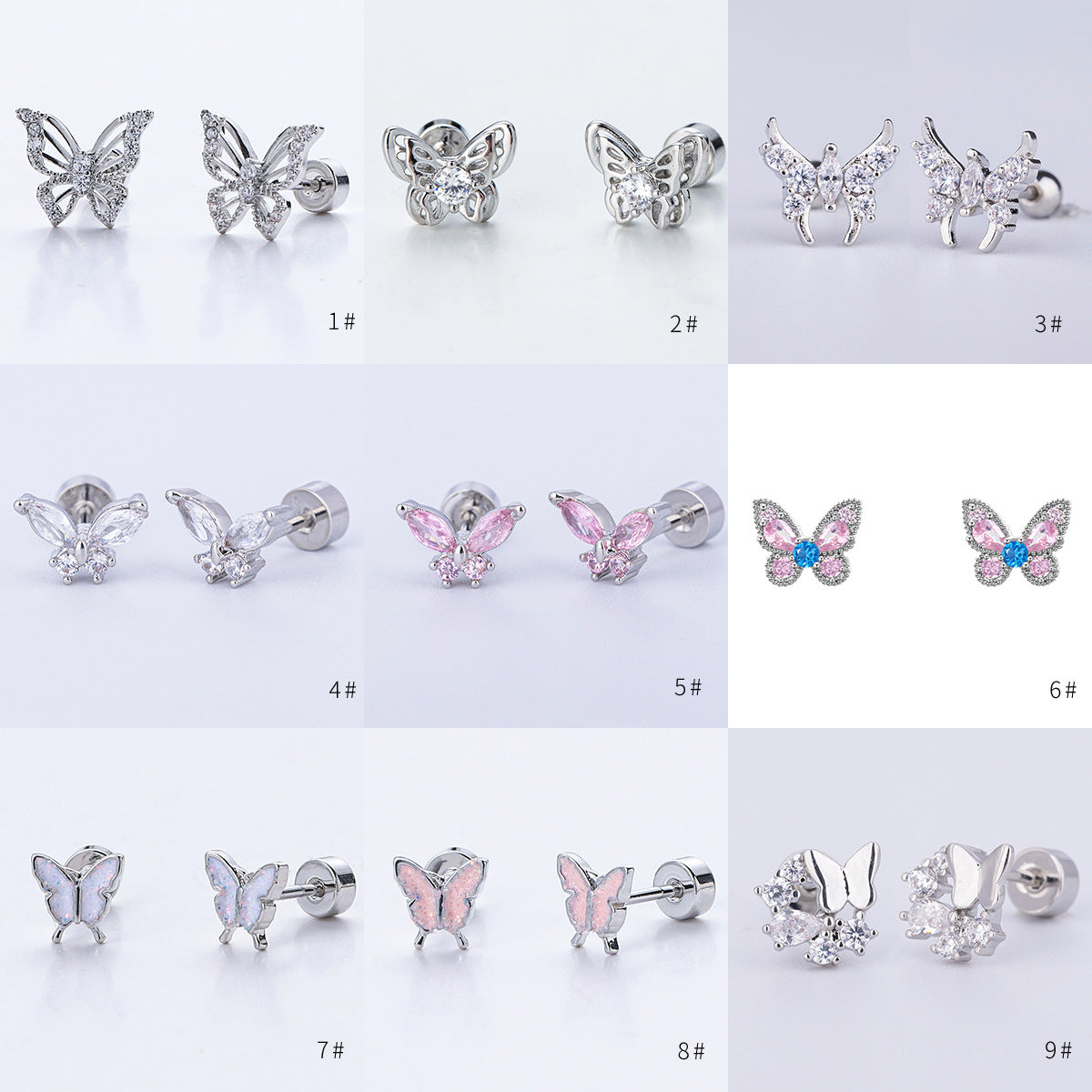 Micro-inlaid Zirconia Ear Bone Stud