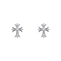 Cross Crocheted Stud Earrings