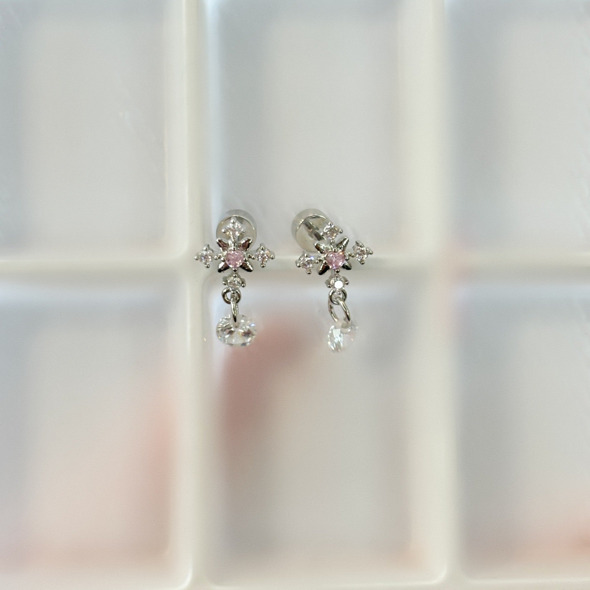 Pendant Cross Ornament Ear Stud