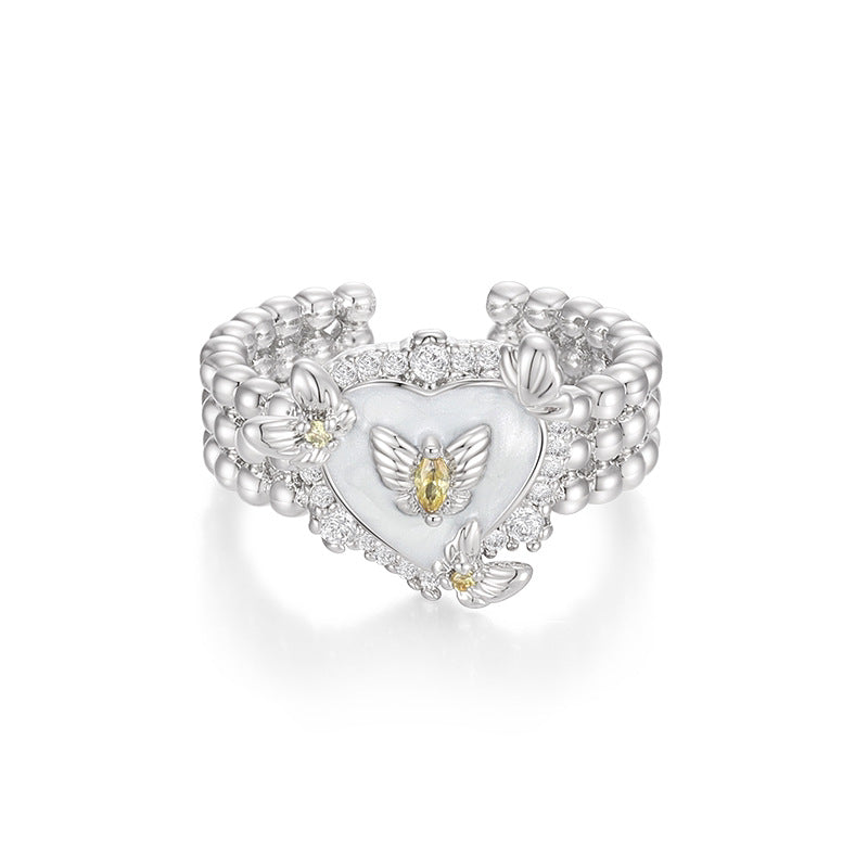 Retro Love Butterfly Open Ring Light Luxury Minority Ring Bracelet