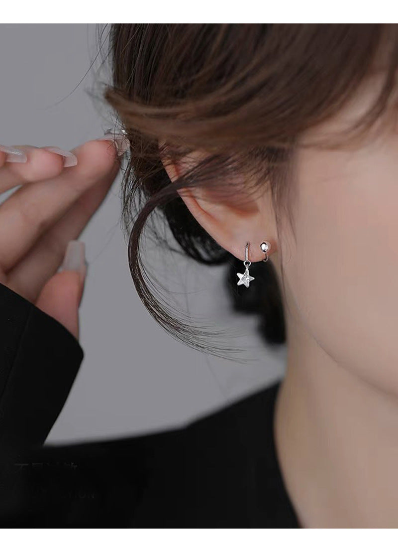Star Zircon Spiral Stud Earrings
